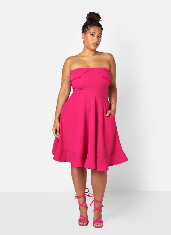 Aurora Skater Midi Dress w. Pockets