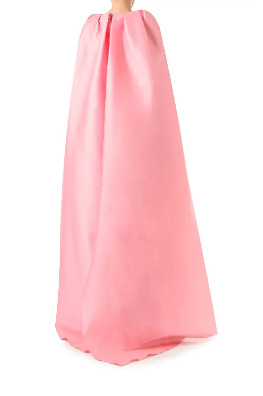 Scoop Neck Column Gown with Cape