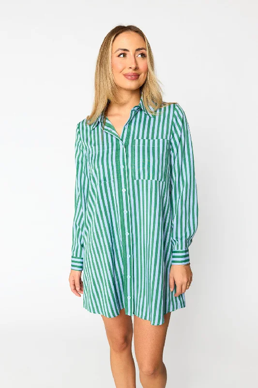 Beau Mini Shirt Dress - Cucumber Water