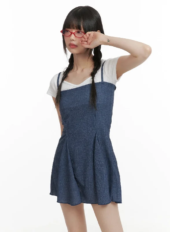 Denim Sleeveless Mini Dress CY414