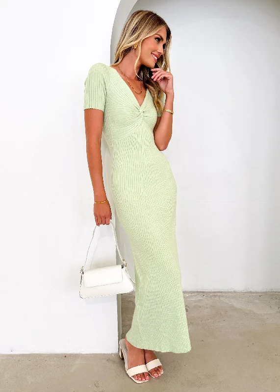 Jayden Knit Midi Dress - Sage