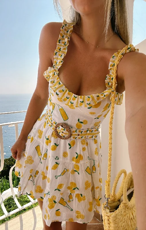 Jolene Mini Dress ~ Limoncello Embroidery