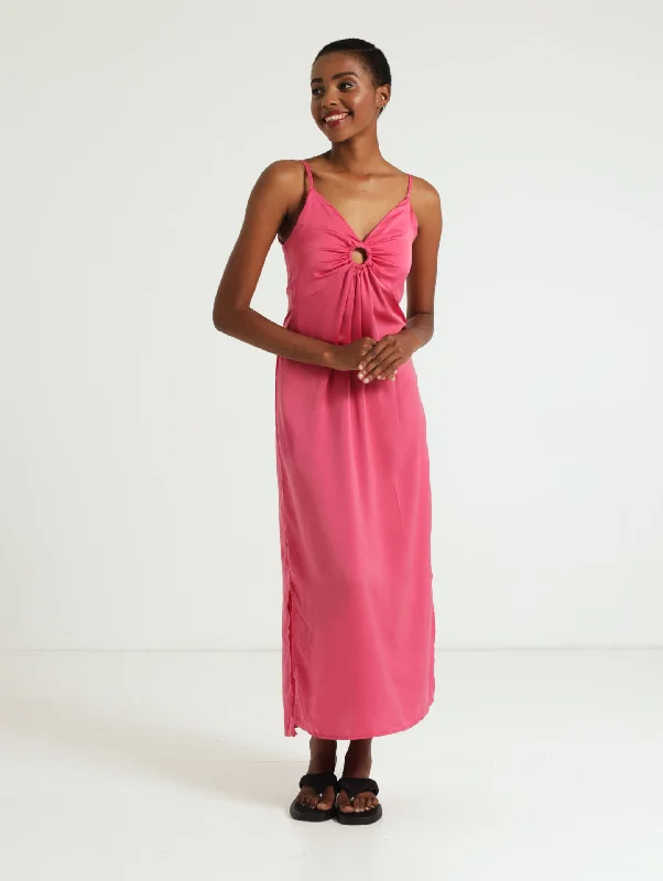 Keyhole Strappy Slip Dress