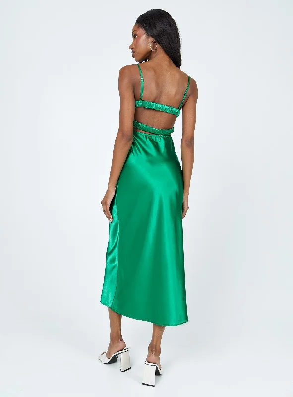 Lillie Midi Dress Forest Green