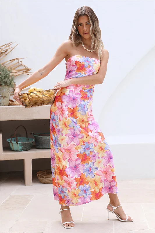 RUNAWAY THE LABEL Splendour Strapless Dress Floral