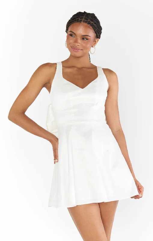 Simone Mini Dress ~ White Taffeta