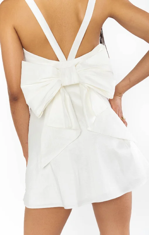 Simone Mini Dress ~ White Taffeta