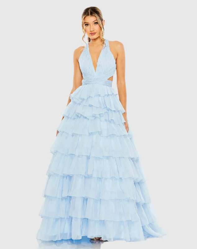 Chiffon Layered Cut Out Ballgown - FINAL SALE