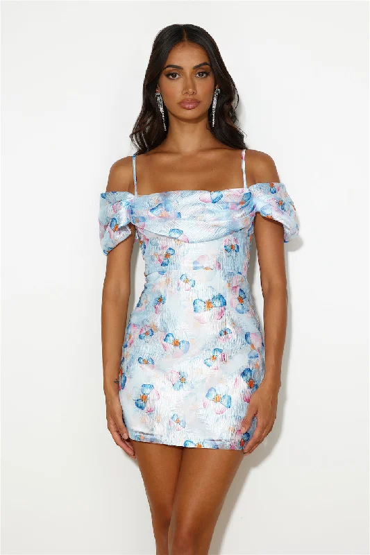 All The Vibes Mini Dress Blue