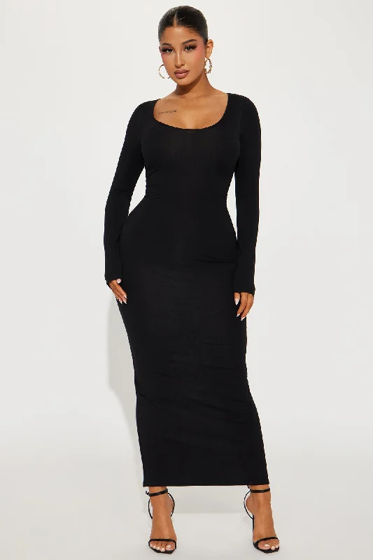 Bailey Cotton Maxi Dress - Black