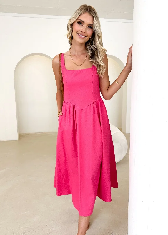 Bayso Maxi Dress - Hot Pink