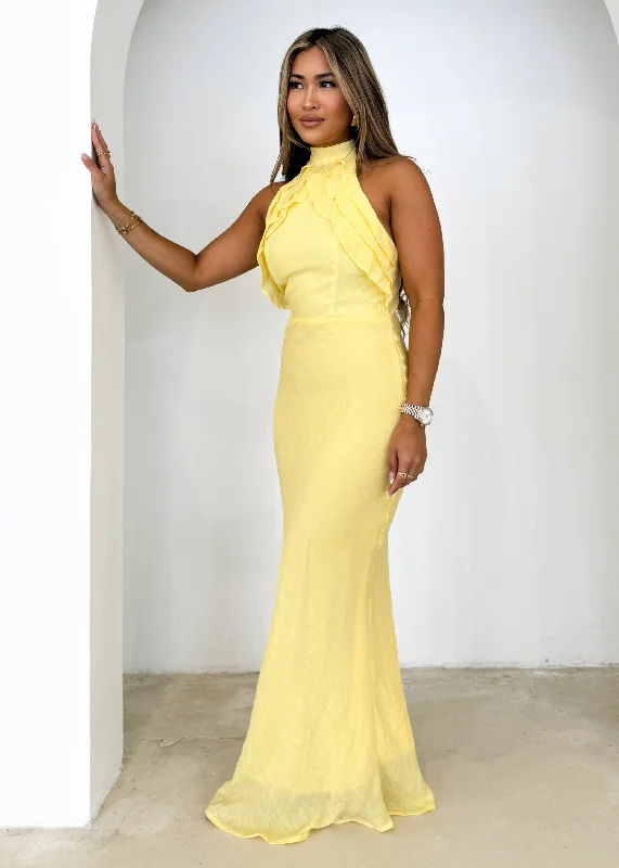 Ezra Halter Maxi Dress - Banana