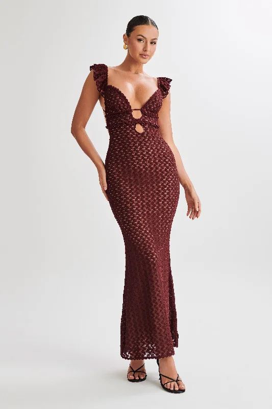 Ezra Lace Maxi Dress - Plum