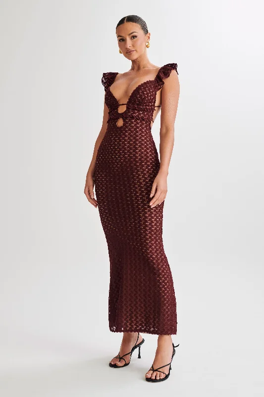 Ezra Lace Maxi Dress - Plum