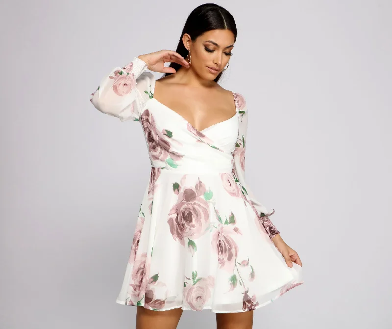 Flowy Feels Floral Chiffon Mini Dress