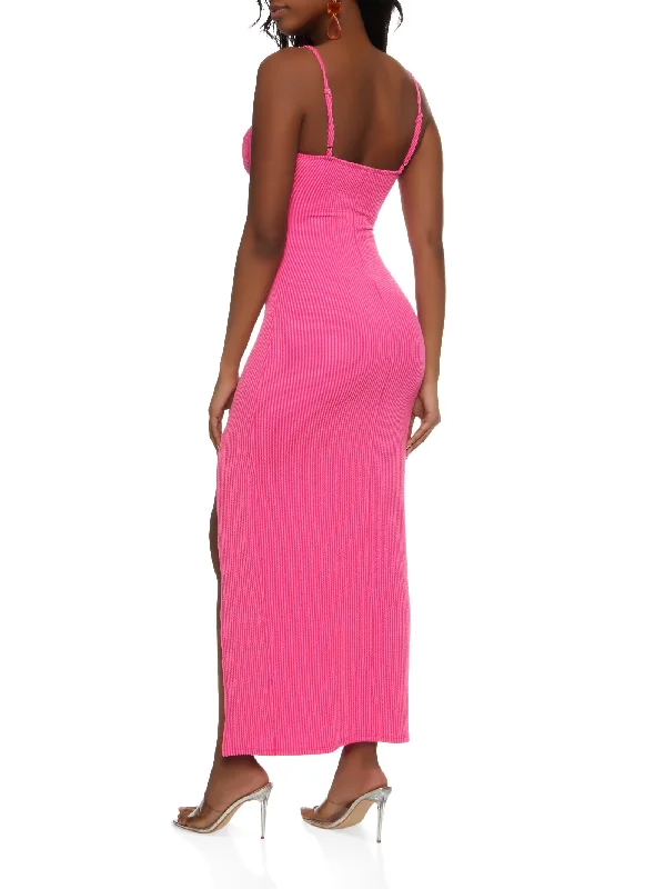 Ribbed Bustier Maxi Dress