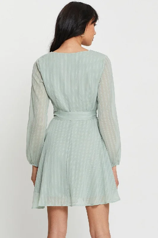 Green Mini Dress Long Sleeve