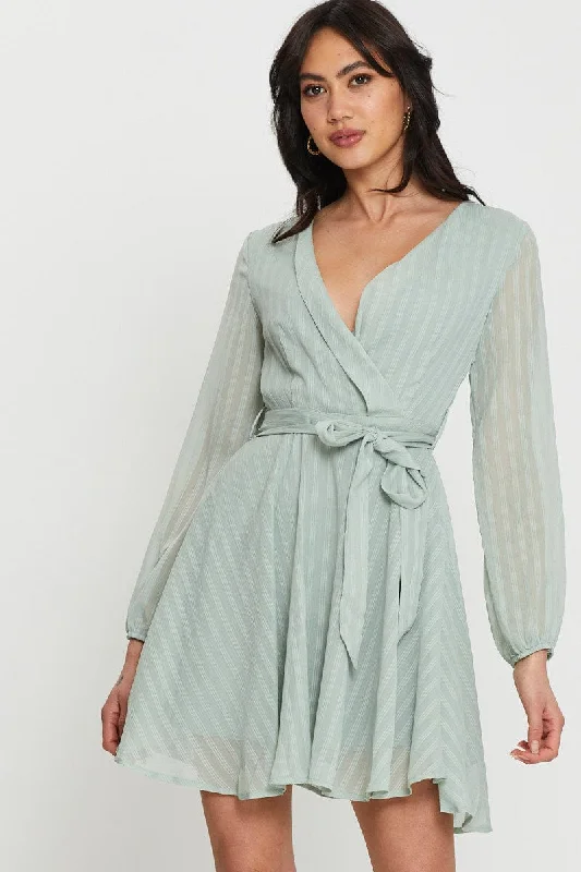 Green Mini Dress Long Sleeve