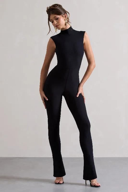 Issy | Black High-Neck Slim-Leg Jumpsuit