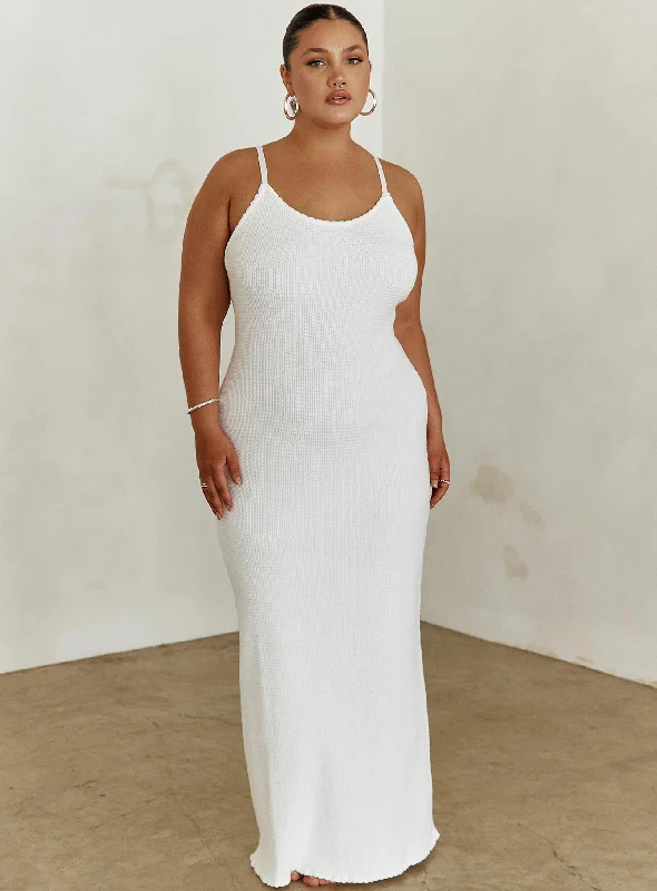 Kattan Maxi Dress White Curve