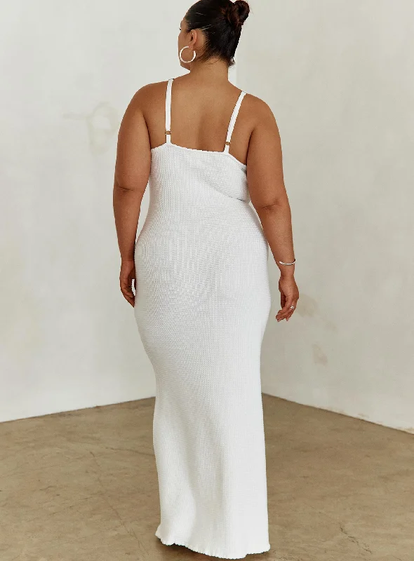 Kattan Maxi Dress White Curve