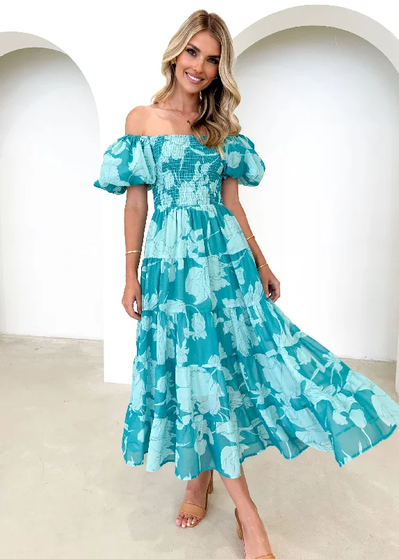 Lanco Maxi Dress - Aqua Floral