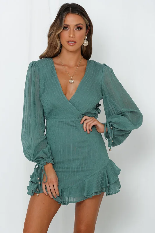 Like Clockwork Dress Green