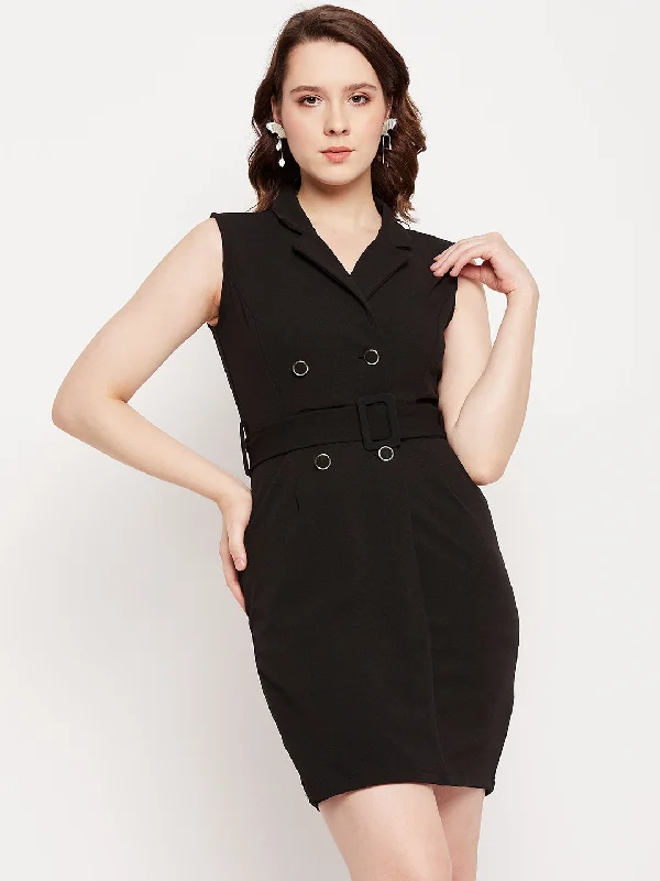 Madame Black Solid Dress