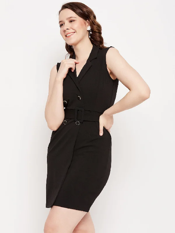 Madame Black Solid Dress