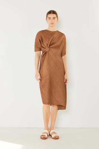 Marina West Swim Pleated Dolman Sleeve Dress