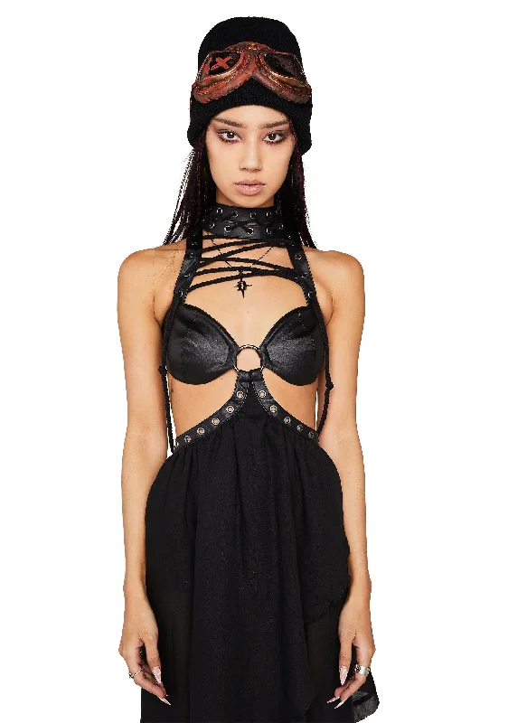 Modulation Lace-Up Harness Midi Dress