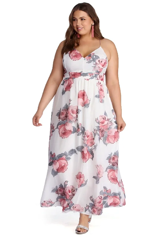 Plus Chiffon Beauty Maxi Dress