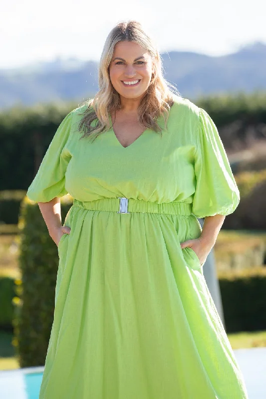 Rohan V Neck Midi Green