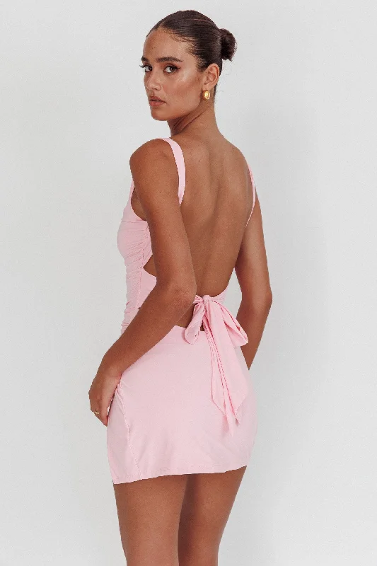 Won't Bite Backless Mini Dress Pink