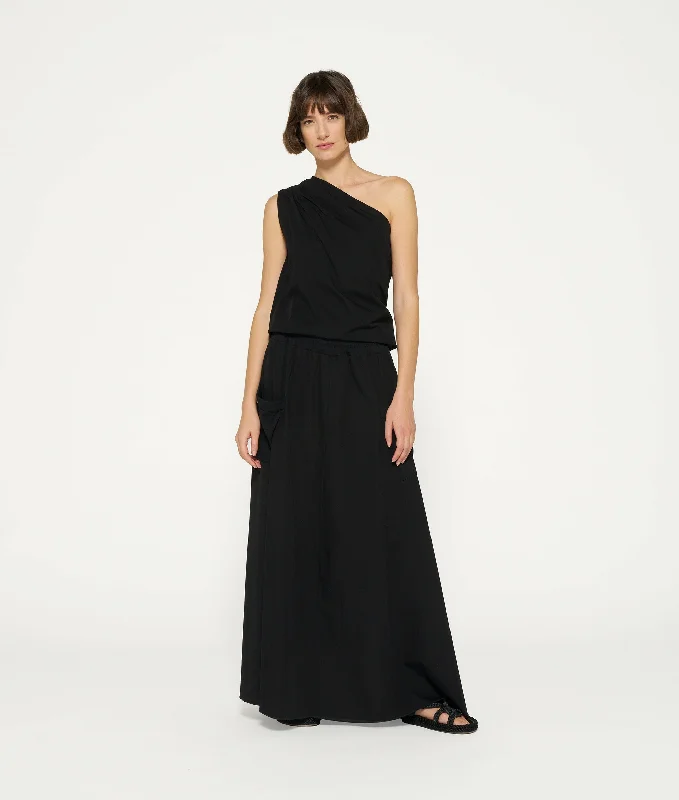 A-line maxi skirt | black