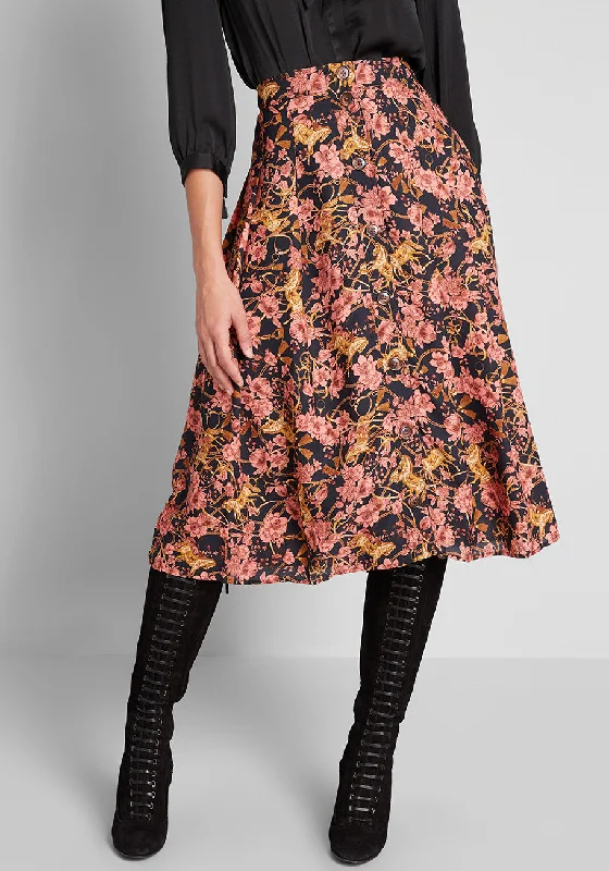 Assorted Admirers Buttoned Midi Skirt