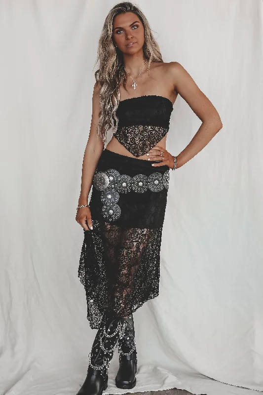 Dancing Under The Night Sky Black Lace Set