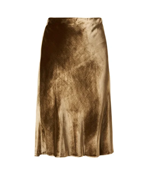 Gold Velvet Slip Skirt