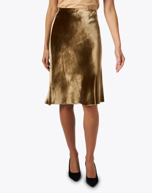 Gold Velvet Slip Skirt