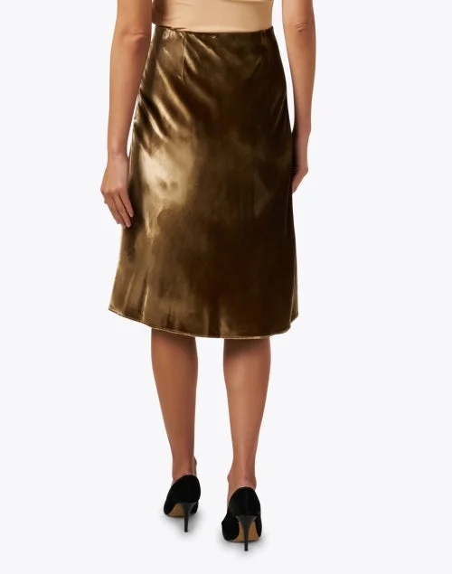 Gold Velvet Slip Skirt