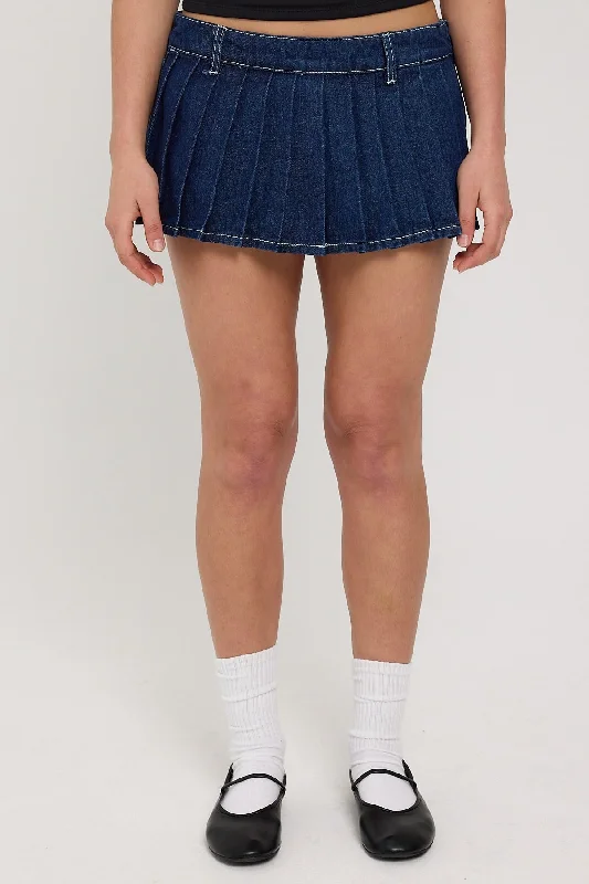 Lioness Rider Mini Skort Blue Denim