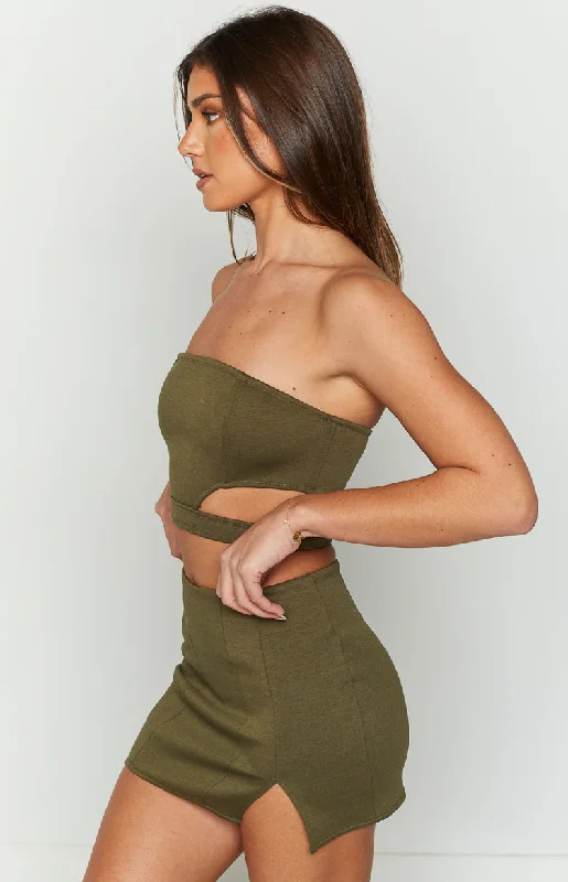 Maria Khaki Mini Skirt