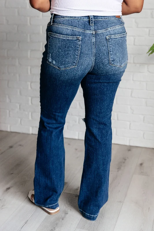 Judy Blue Mid Rise Distressed Bootcut Jeans