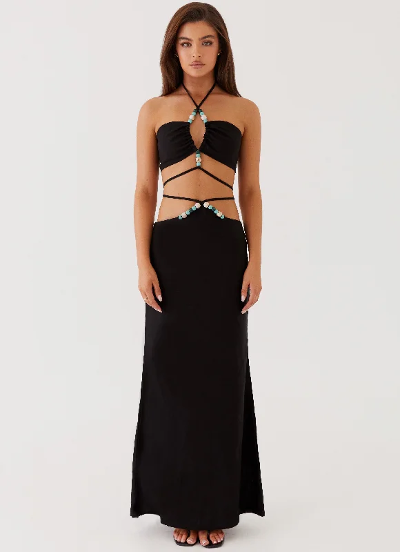 Neveah Beaded Maxi Skirt - Black