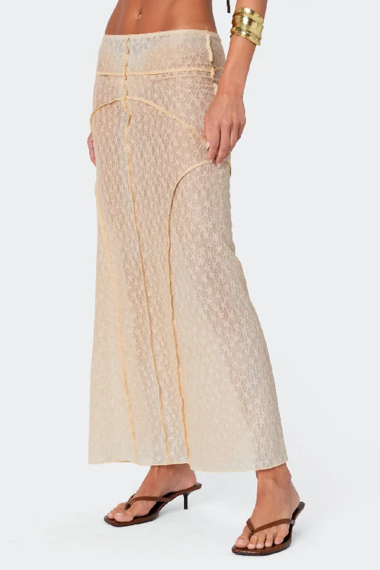 Inside Out Sheer Lace Maxi Skirt