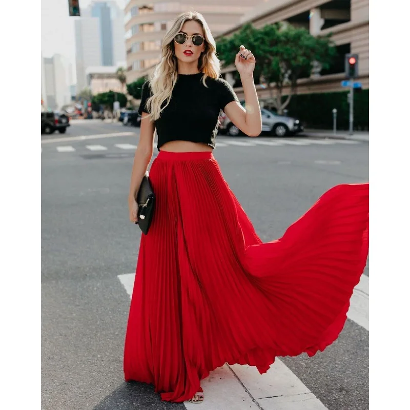 Women fashion casual skirt girls high Waist long skirts keep