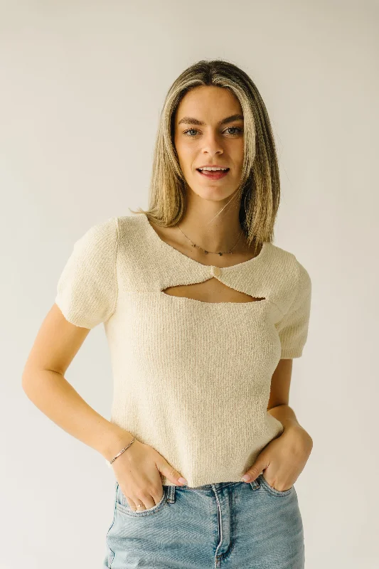 The Eldon Cut-Out Detail Blouse in Ivory