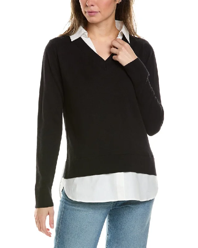 Alashan Cashmere Montage Shirttail Cashmere-Blend Sweater