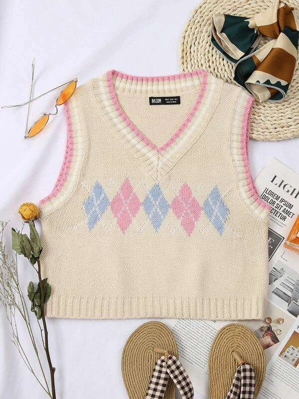 Argyle Pattern Sweater Vests