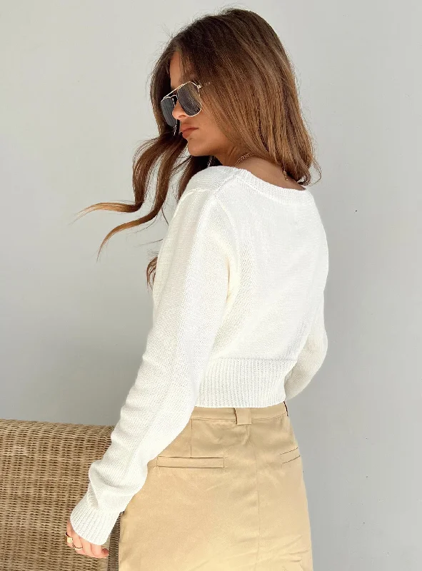 Britta Cropped Sweater White